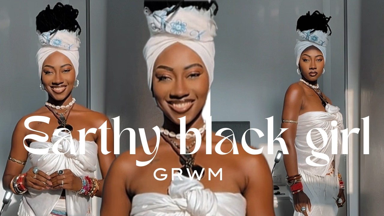Get ready with me. Earthy black girl aesthetic. #earthyblackgirl #grwmoutfit