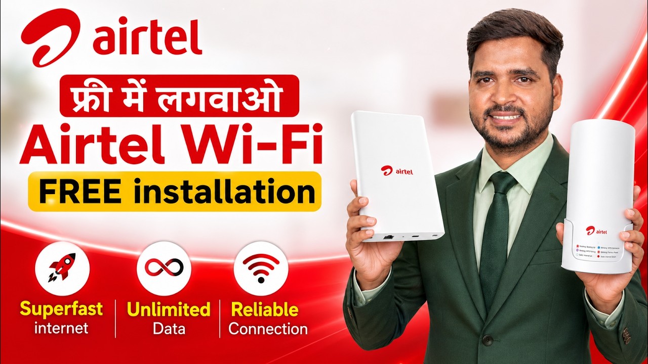 📶Airtel Ka WiFi Kaise Lagwaye | Airtel AirFiber Kaise Lagwaye | Installation, Plans, Price & Review