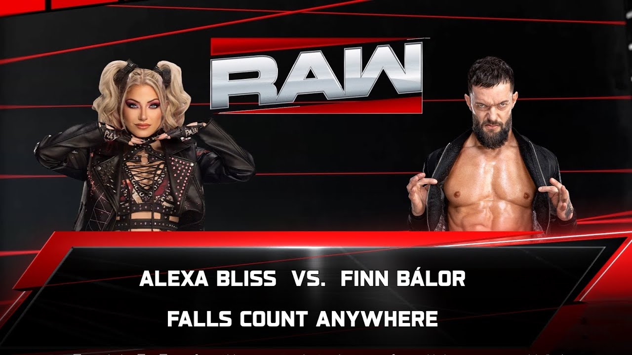 Finn Balor Vs Alexa Bliss - Falls Count Anywhere Match At WWE RAW