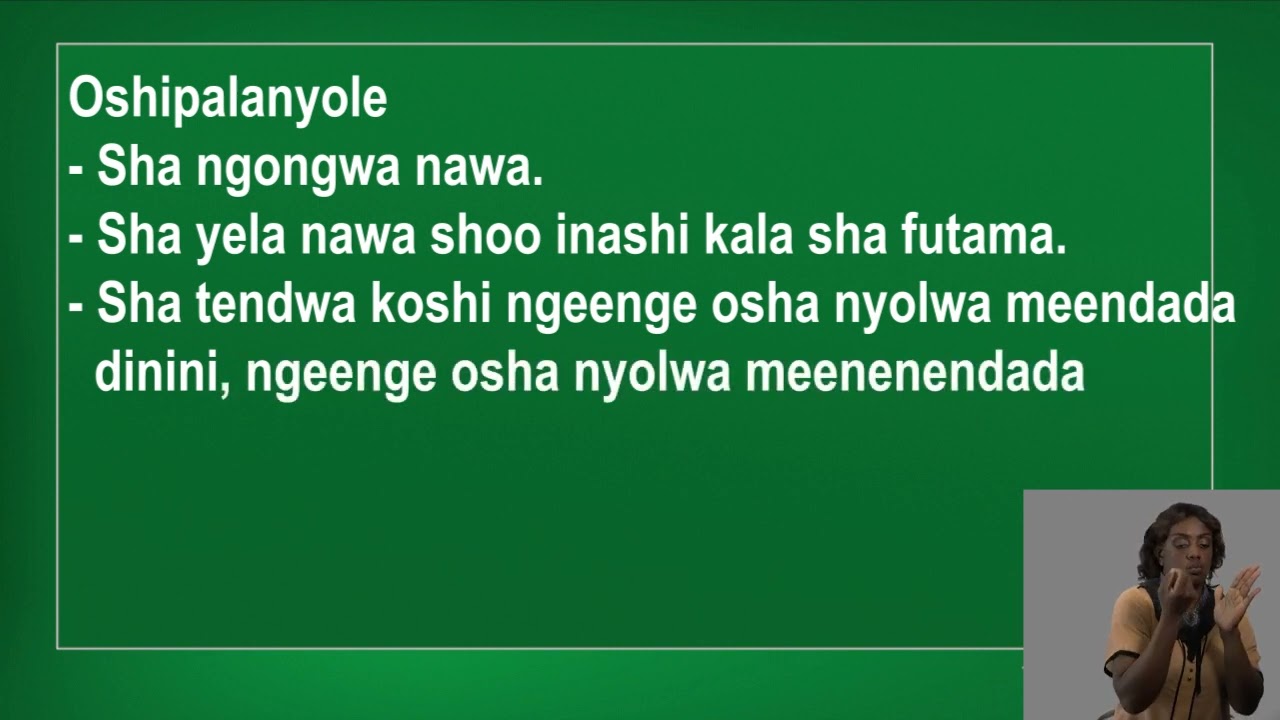 Oshikwanyama  AS Level, grade 12. Etotwahokololo