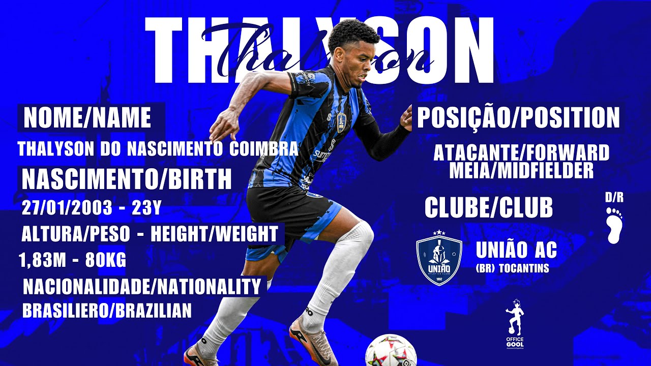 THALYSON COIMBRA - Atacante/Forward • Meia/Midfielder - Tocantinense 2026 