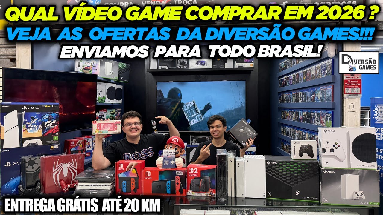 QUAL VÍDEO GAME COMPRAR EM 2026? VEJA AS OFERTAS DA DIVERSÃO GAMES!!! ENVIAMOS PARA TODO BRASIL