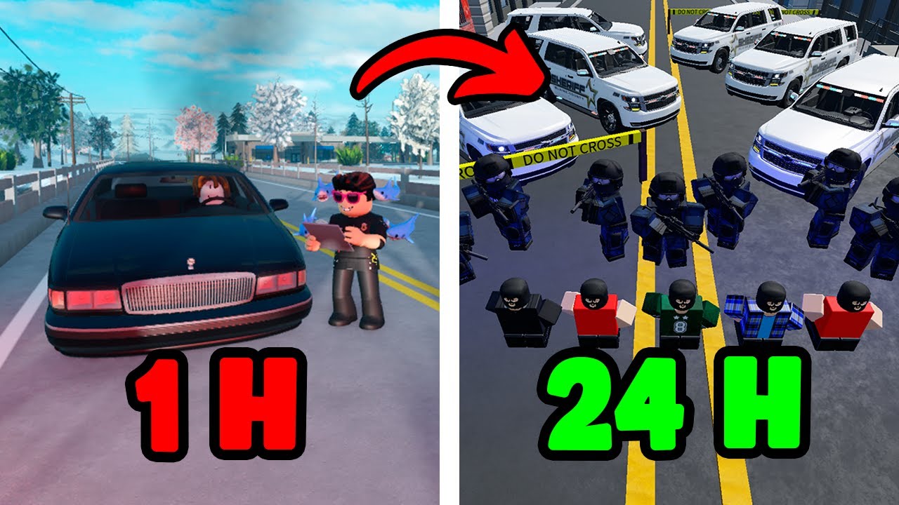 24 HORAS siendo POLICÍA en Liberty County | ER:LC