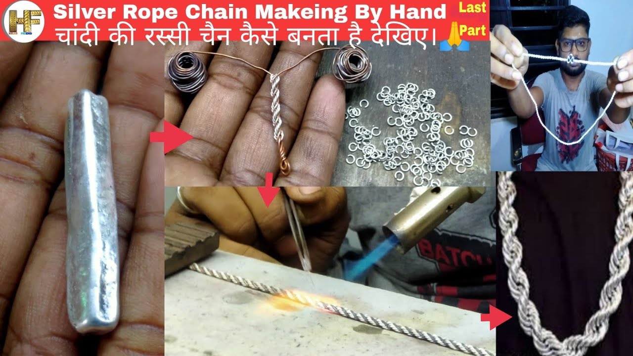 Silver Rope Chain Makeing by Hand.चाँदी की रस्सी चेन। Last part