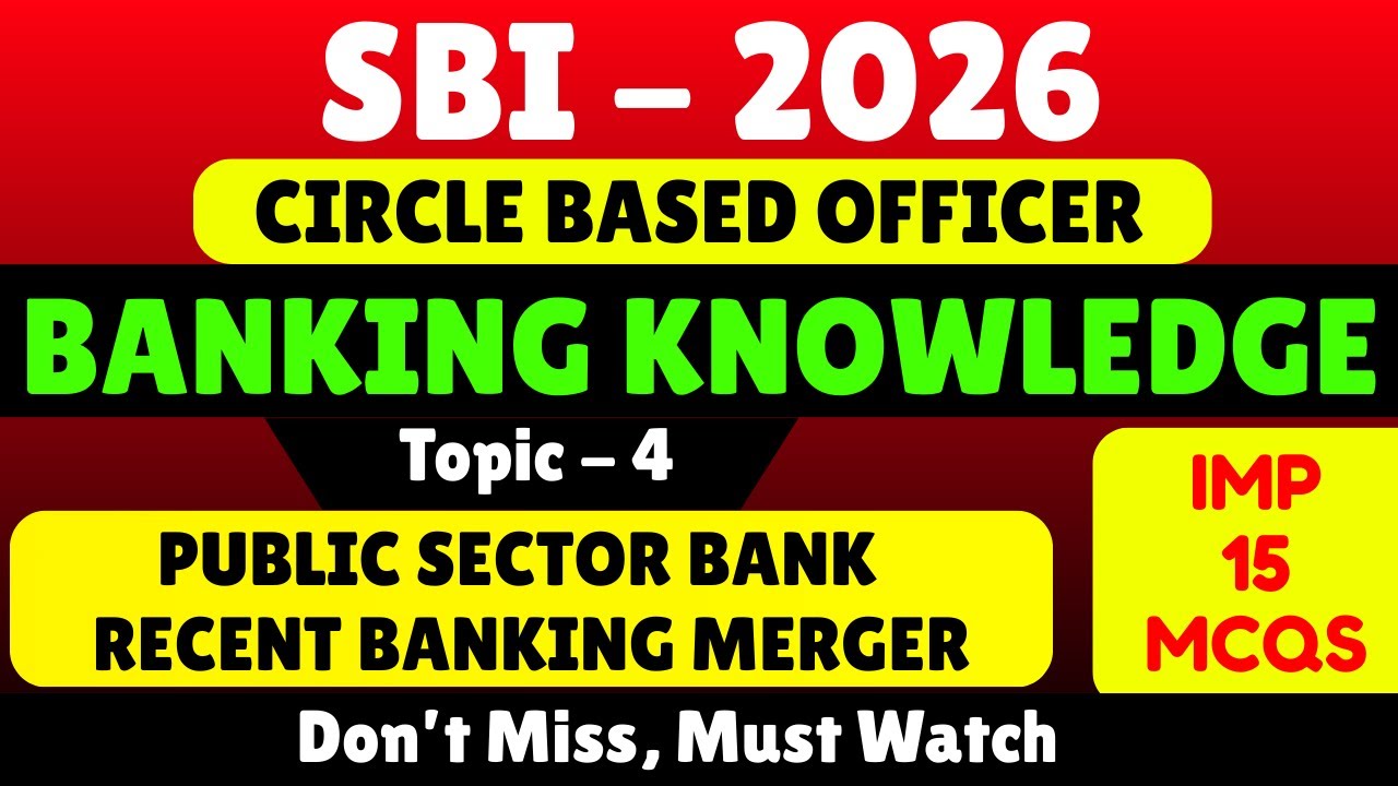 PSB Banking Mergers MCQS | SBI CBO 2026 Banking Awareness pdf Notes | SBI CBO 2026 PDF Notes | SBI