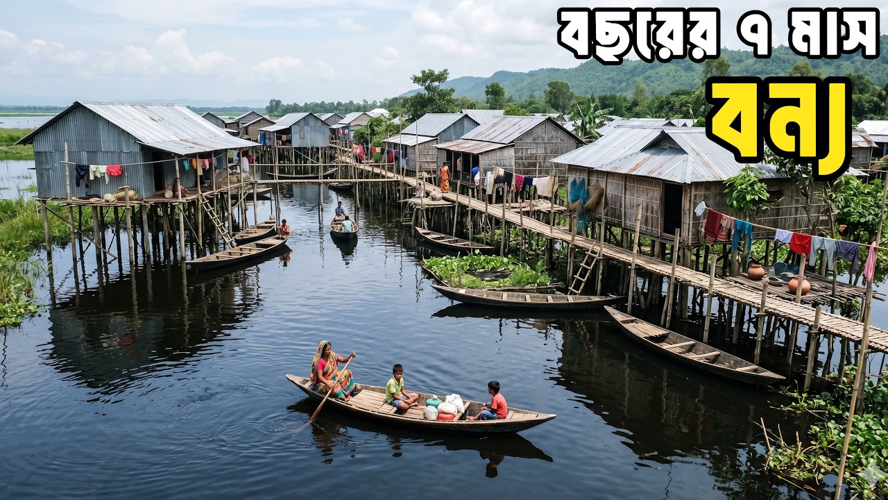 যে গ্রাম বছরের ৭ মাস বন্যায় ডুবে থাকে । ভবদহ ,মনিরামপুর যশোর ।
