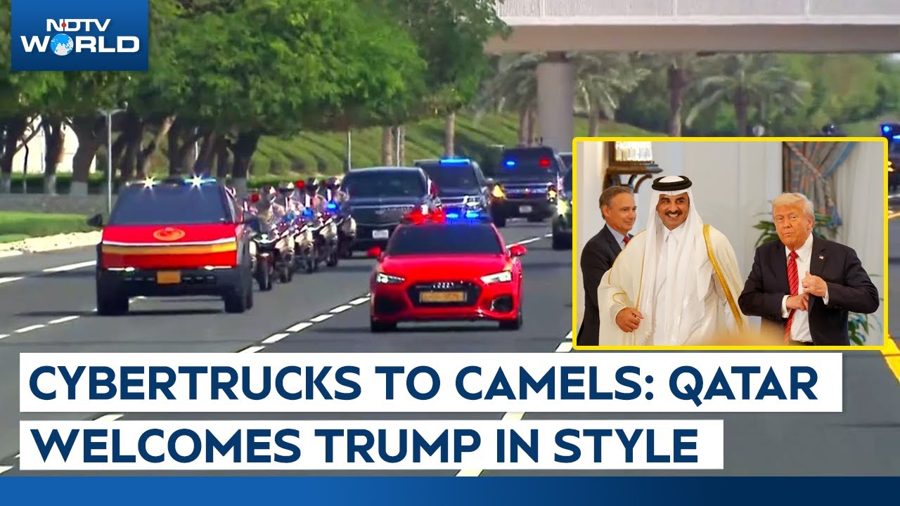 Trump Qatar Deal | Fighter Jets, Cybertrucks To Camels; Qatar Welcomes Trump's Motorcade In Style