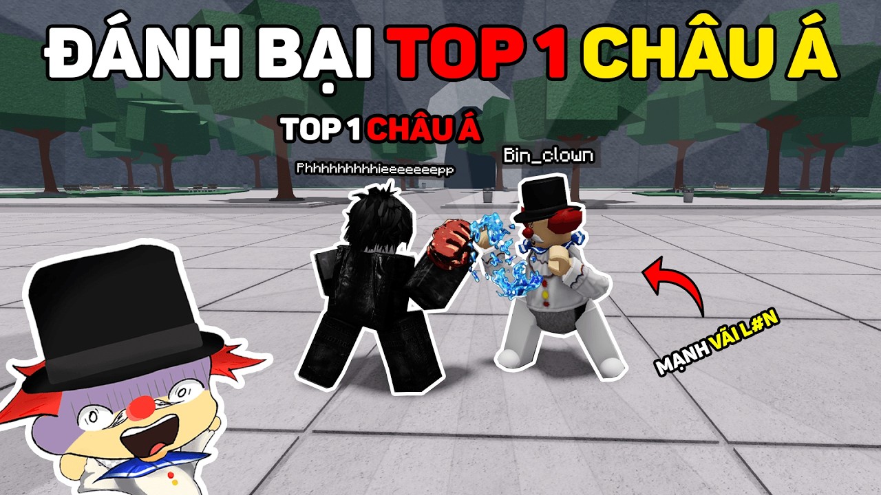 Đập Nhau Với TOP 1 CHÂU Á Trong The Strongest Battlegrounds
