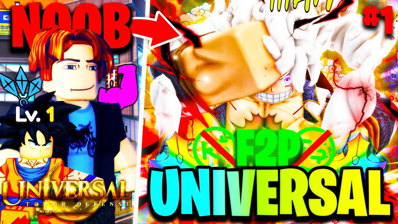 От НУБА до UNIVERSAL Луффи полностью бесплатно в Universal Tower Defense X Roblox! | #1