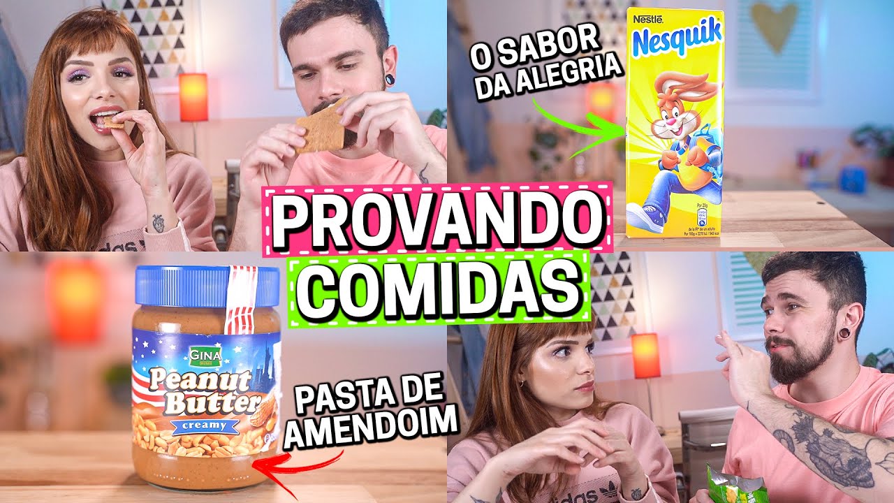 PROVANDO COMIDAS | CHOCOLATE NESQUIK, BOLACHA DE SORVETE, MANTEIGA DE AMENDOIM AMERICANA