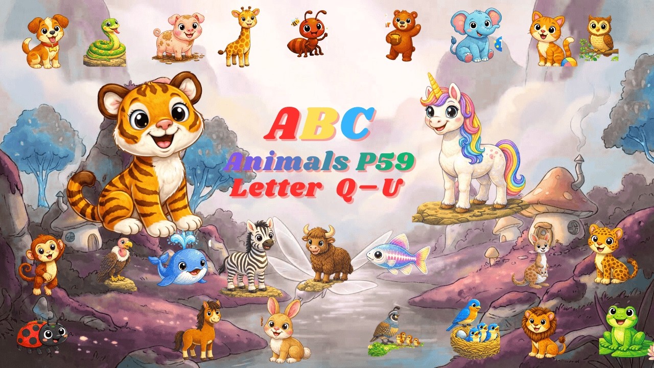 ABC Zoo Animals P59 ABC Animals Q to U | Nursery Rhyme for Kids | Kid TV 365