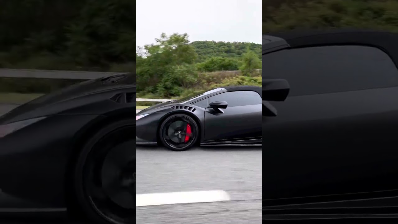 the lamborgni huracan spyder in satin black with vorsteiner and1016 industries parts#cars #printtech