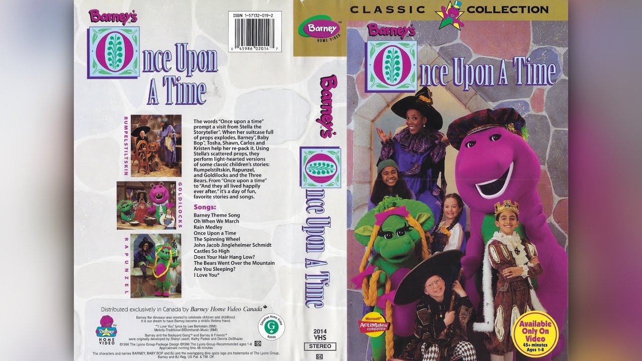 Barney's Once Upon a Time [1996] - 1996 VHS Release (Canadian Release)