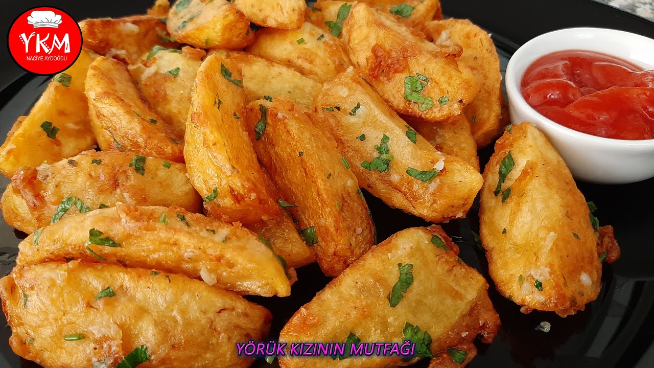 Ломтики картофеля с чесноком | Рецепт хрустящих картофельных дольок 