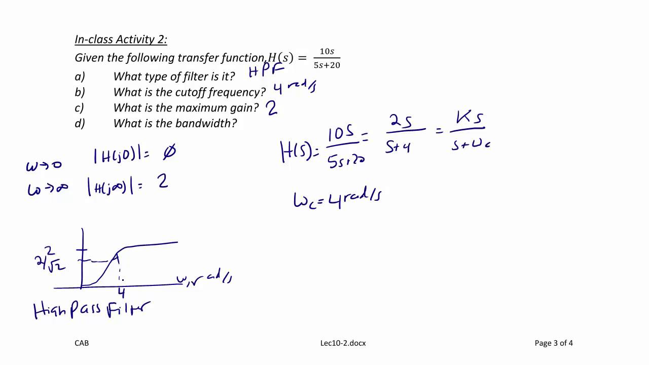 ECE205 Lecture 10-2: Passive Filters