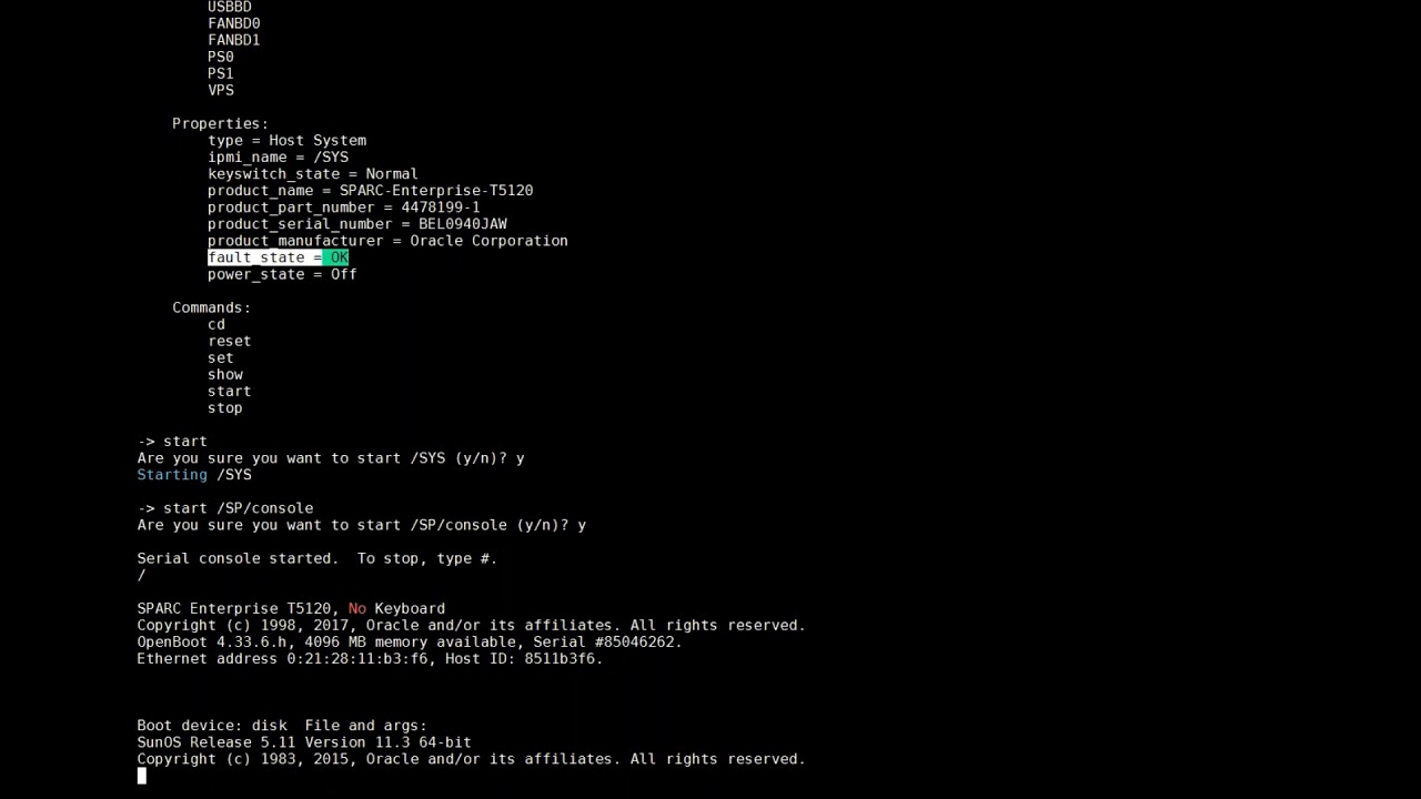 Oracle T5120 Server + ILOM + Solaris 11