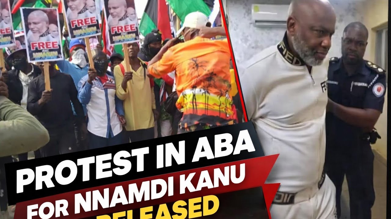 Live🔥: Ongoing Protest in ABA for Nnamdi kanu' released, as Popular Ex presidencal candidate join 