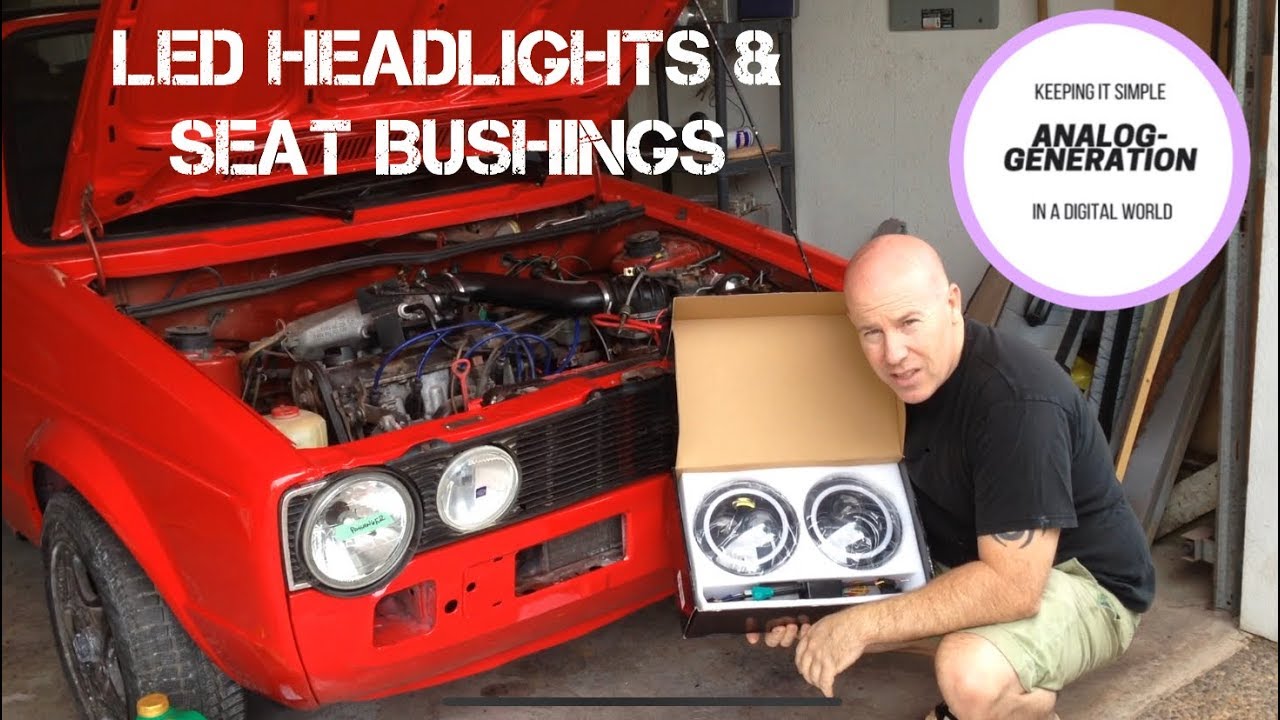 LED Headlights and Seat Bushings - 1980 VW Mk1 Rabbit Convertible Project Episode 31
