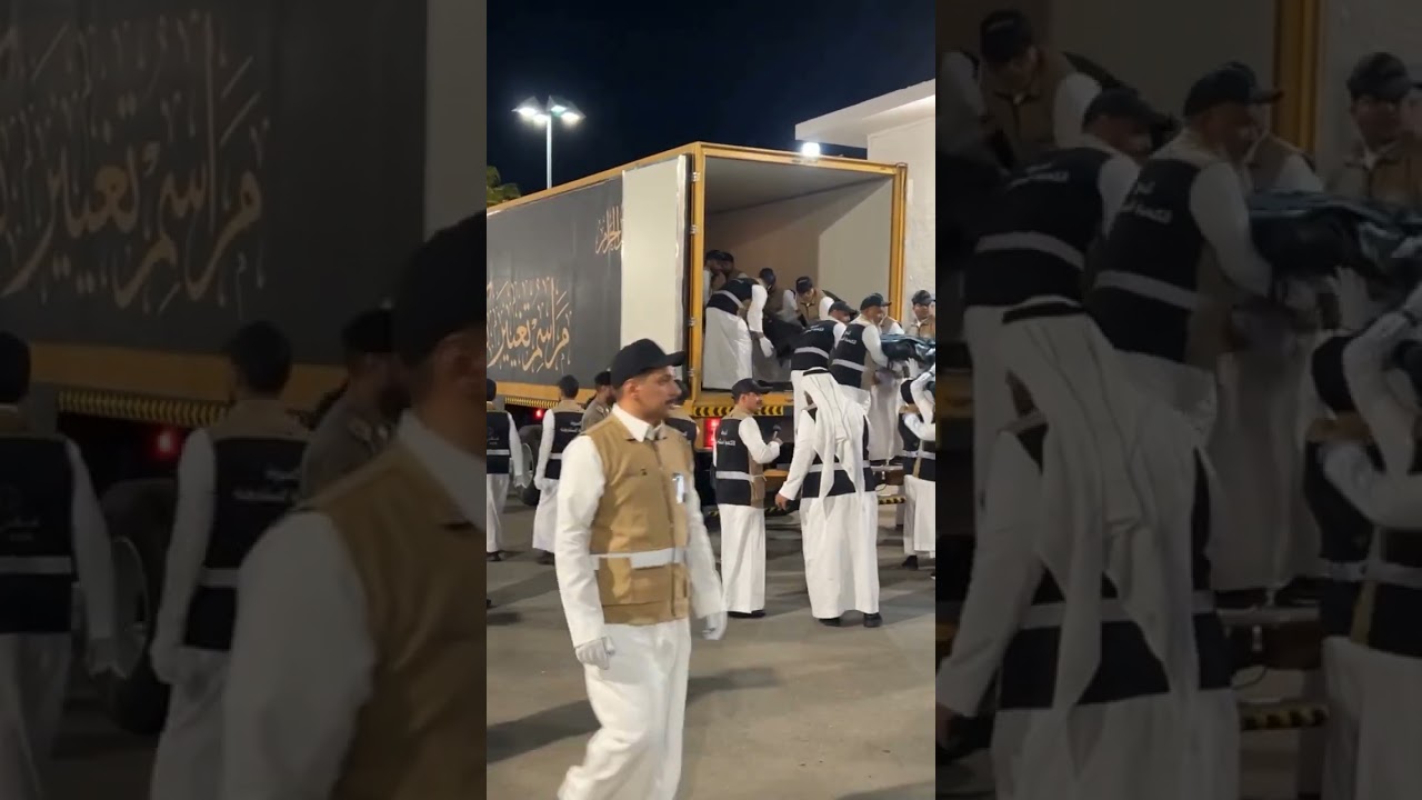 live factory out kiswa #makkah #kaaba #shorts #kiswa