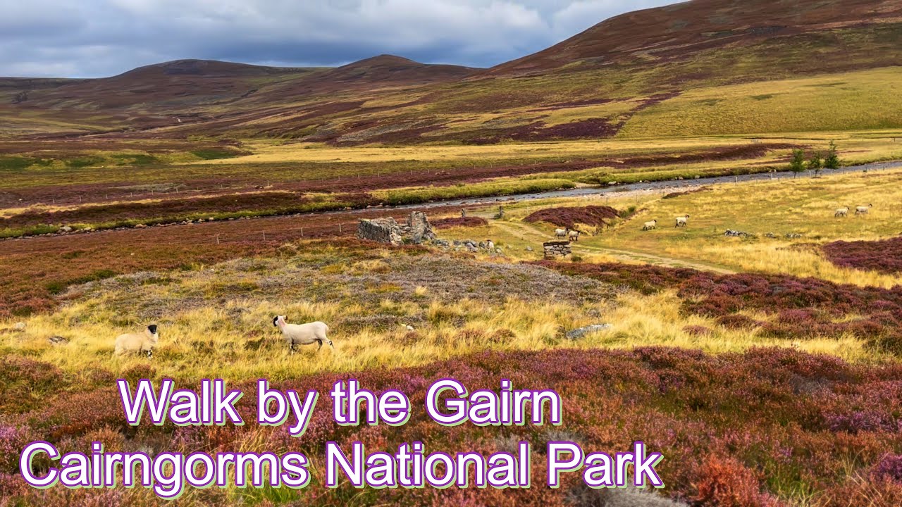 Trekking beside Gairn Water Royal Deeside Cairngorm National Park