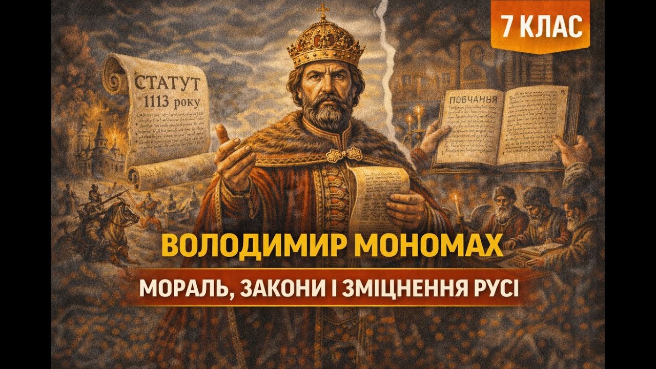Володимир Мономах: мораль, закони і зміцнення Русі | 7 клас