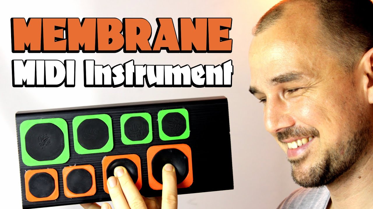 DIY Membrane MIDI instrument, with 3d-printed drums