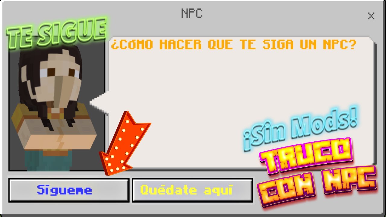 🐼 TRUCO con NPC | ¿Cómo HACER que ME SIGA un NPC en MINECRAFT POCKET EDITION/BEDROCK 1.16? 🤯