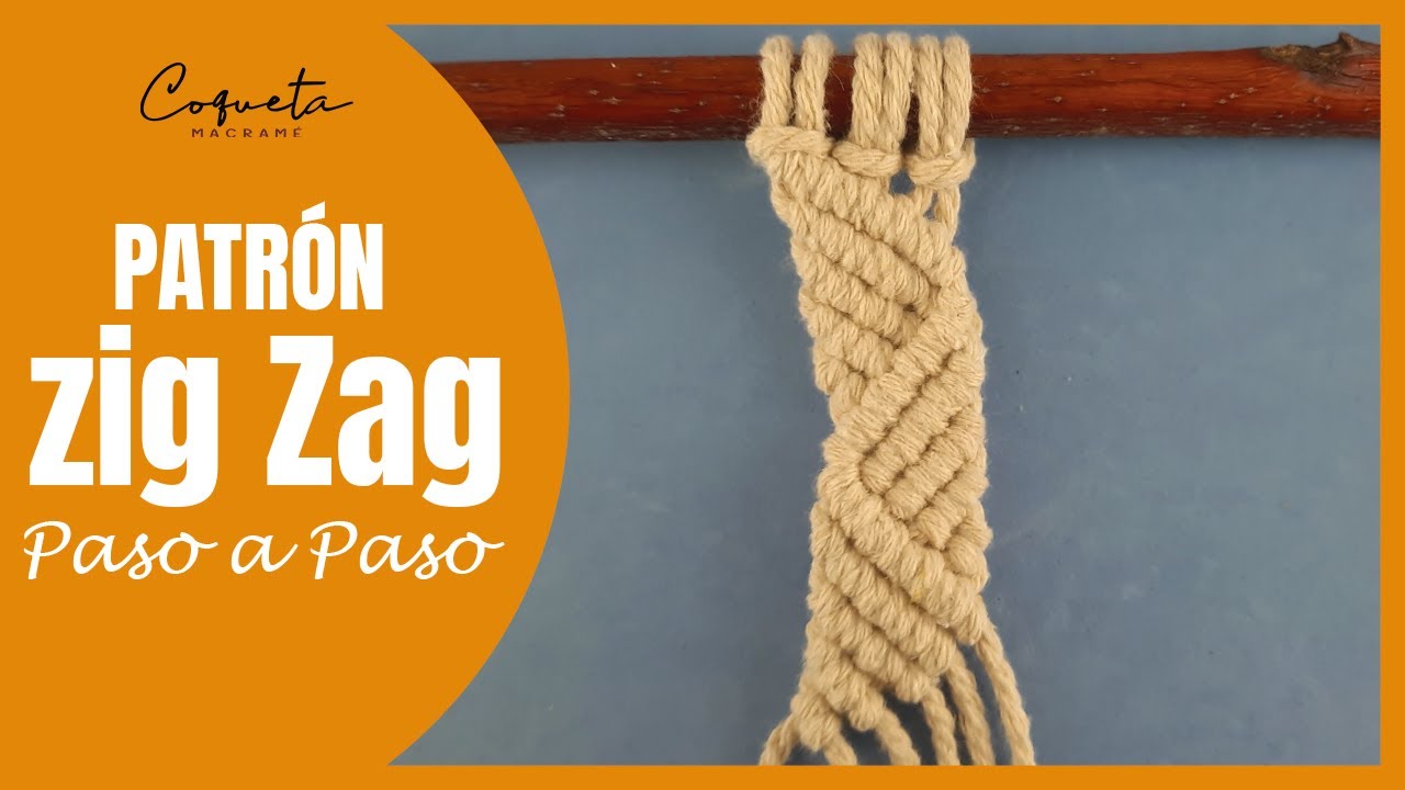 Tutorial de macram&eacute; patr&oacute;n  de zig zag