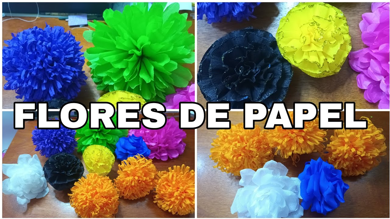 FLORES de PAPEL crepe PARA DÍA DE MUERTOS FACIL Y MUY RÁPIDO 