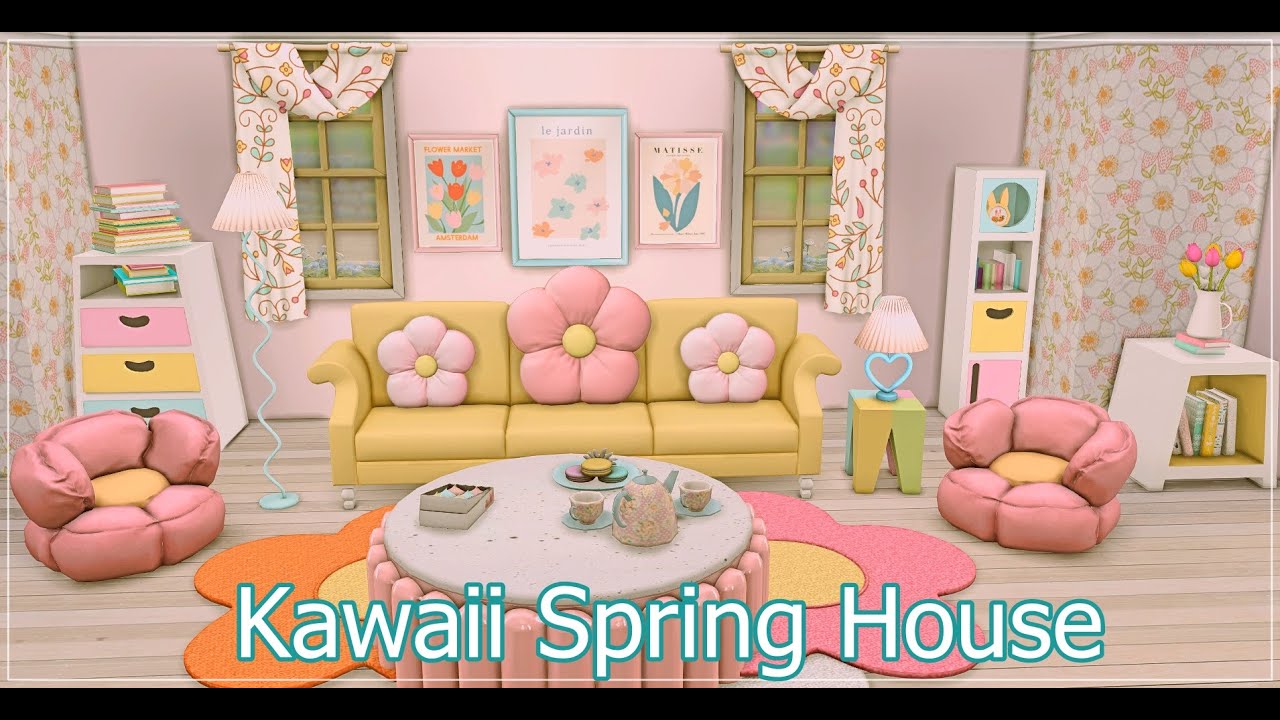 | SIMS 4 |🌷Kawaii Spring House🌼|Speed build