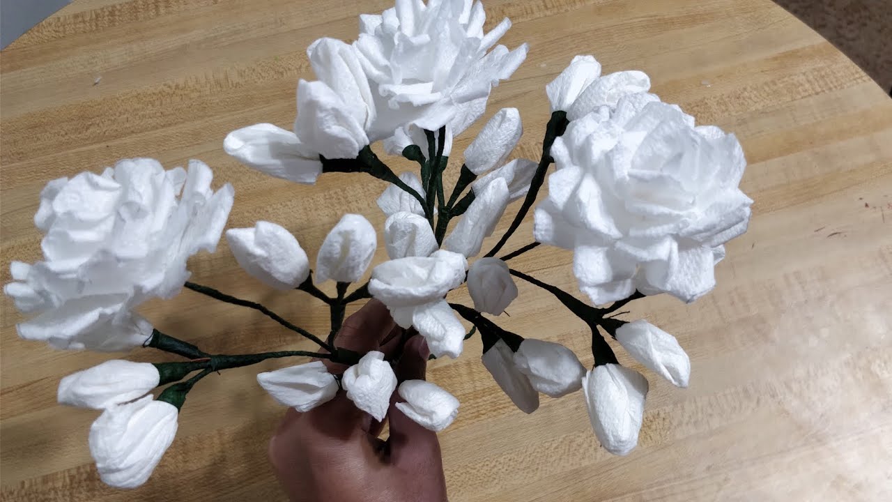 #TISSUE PAPER FLOWER/How to make rose flower from #tissuepaper / paper towel craft DIY