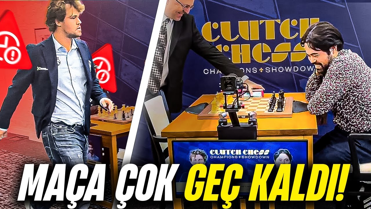 Magnus Carlsen, Hikaru Nakamura MAÇINA 2 DAKİKA GEÇ KALDI! (MAÇ 10 DAKİKA) | GÖRÜNTÜLERLE