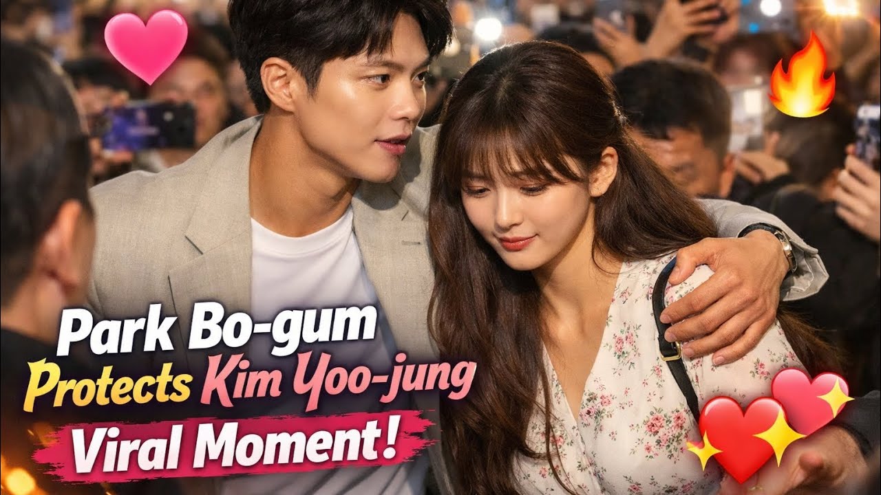 Park Bo-gum Protects Kim Yoo-jung in Chaotic Crowd — The Viral Moment Fans Can’t Stop Rewatching 💖🔥