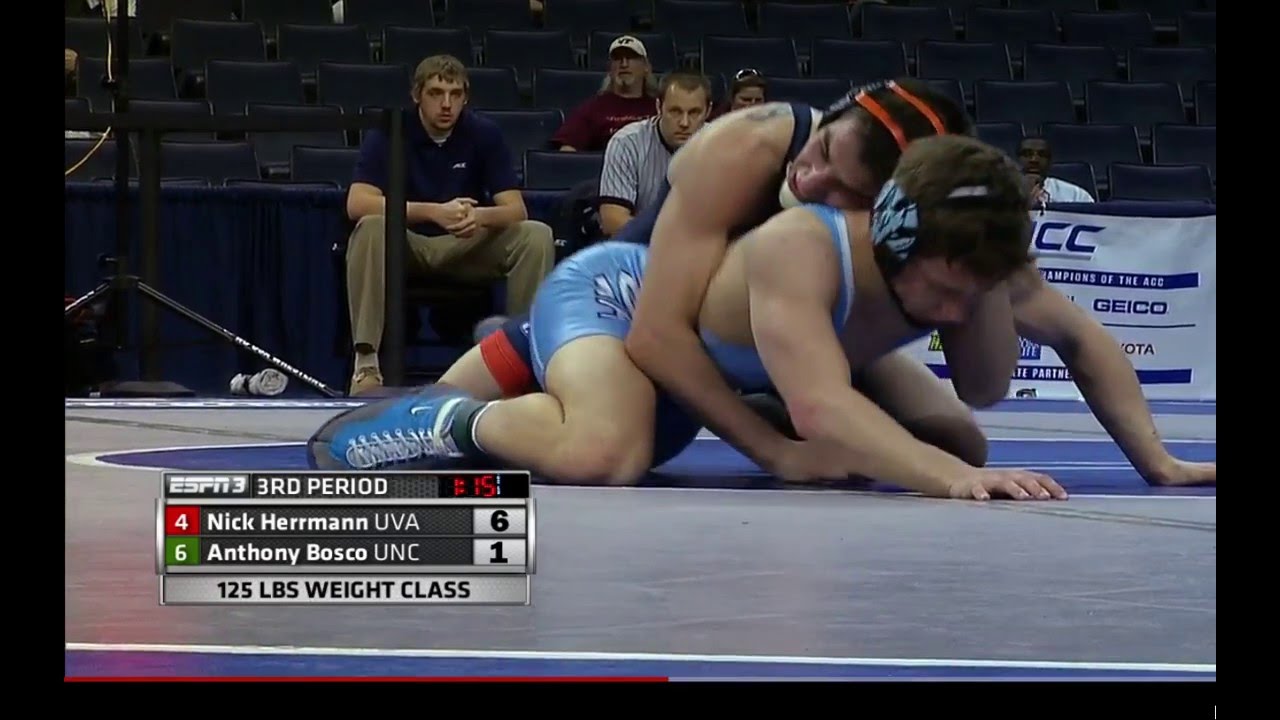 125lbs acc wrestling Nick Herrmann vs Anthony Bosco: semifinal consolation
