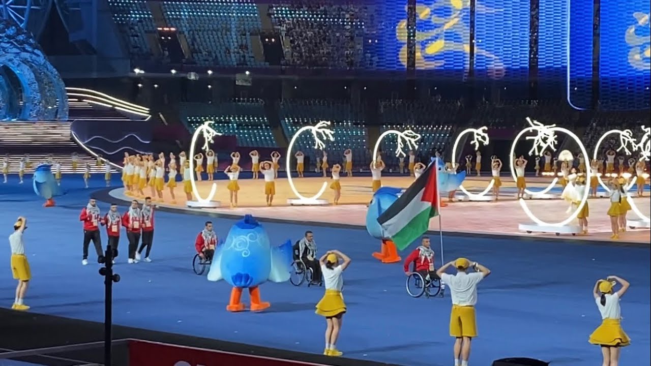 #Palestinian athletes received a warm welcome at #Hangzhou #AsianParaGames . #IsraelGazaWar