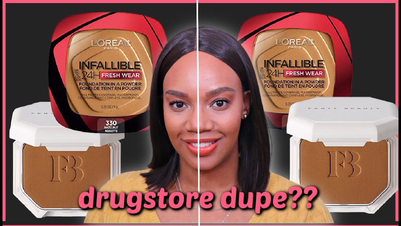 L'Oréal Infallible Foundation Powder vs Fenty Beauty Powder Foundation | Do we have a dupe?