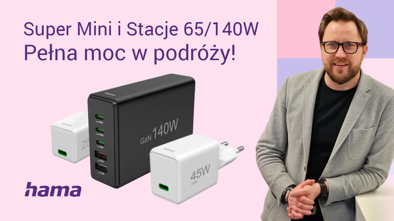 Ładowarki Hama super mini i stacje ładujące 65 W/140 W rozwiązania idealne na podróż i nie tylko