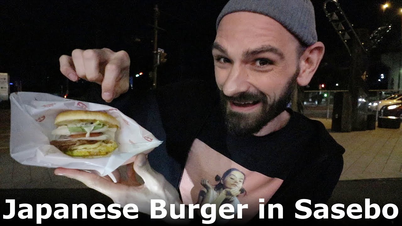 Munching Japanese Burgers in Sasebo, Nagasaki