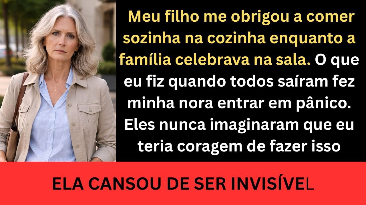 Meu Filho Me Colocou na Mesa da Cozinha Enquanto a Família Comia na Sala… o Que Fiz Quando Todos Saí