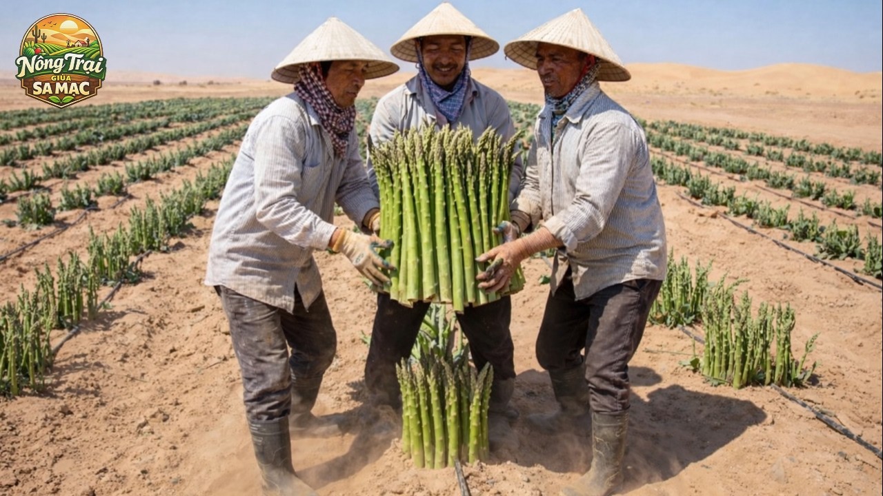 Không Thể Tin Được! Họ Đã Thử Trồng Măng Tây Ở Sa Mạc - Kết Quả Đã Khiến Hàng Triệu Người Kinh Ngạc.