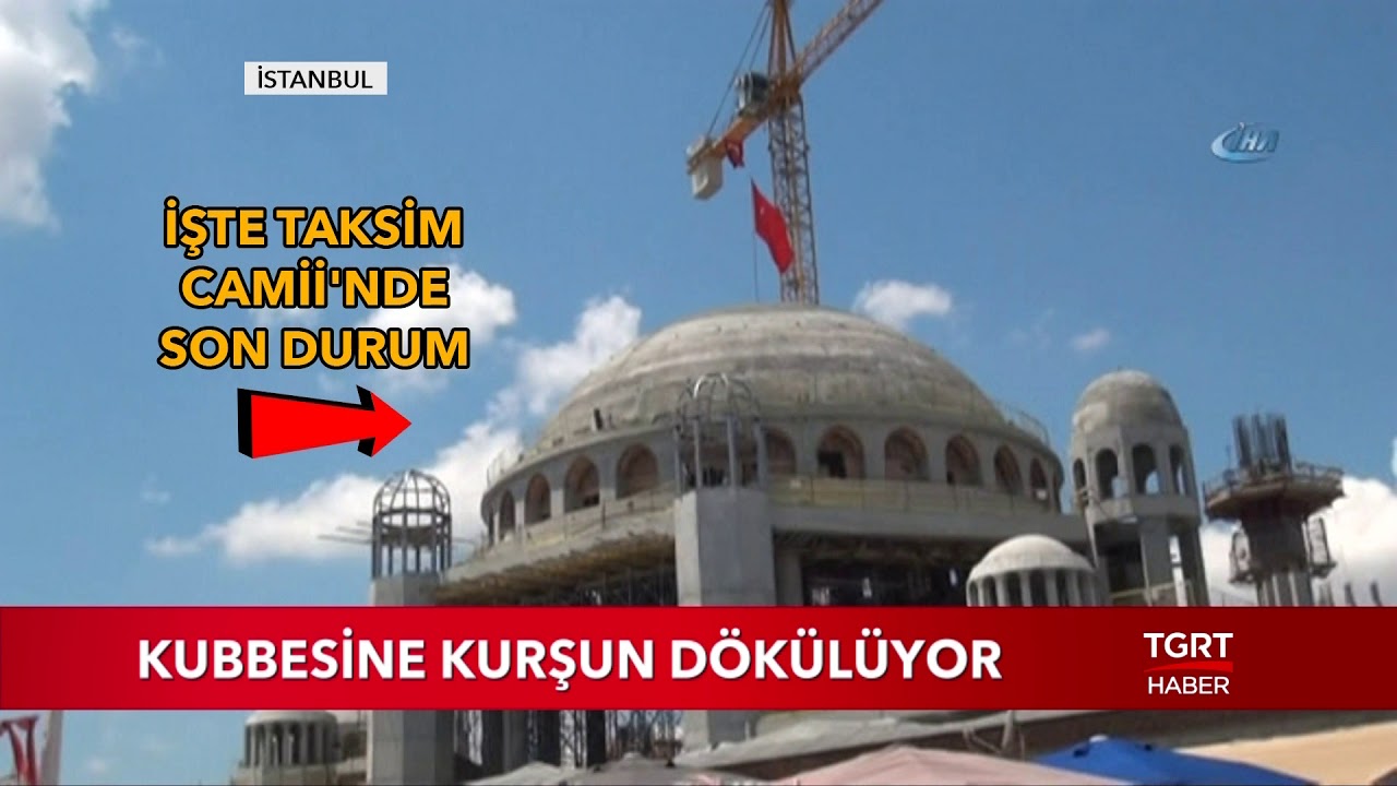 Taksim Camii'nin Kubbesine Kurşun Dökülüyor