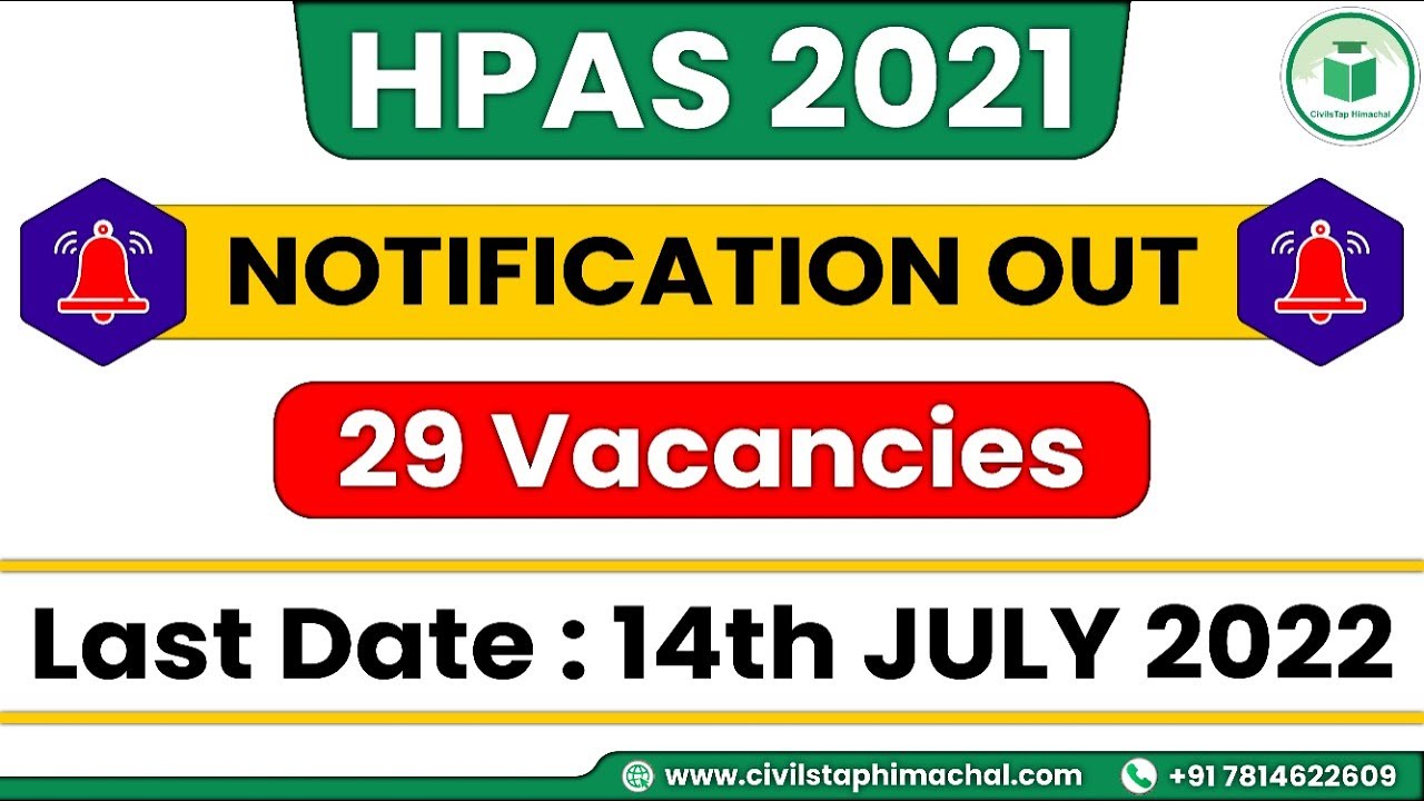 HPAS 2021 | Notification out | 29 Vacancies | Detailed Explanation