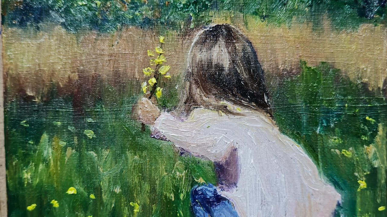 햇살 아래 꽃을 든 소녀의 시간 Golden Hour in the Summer Field