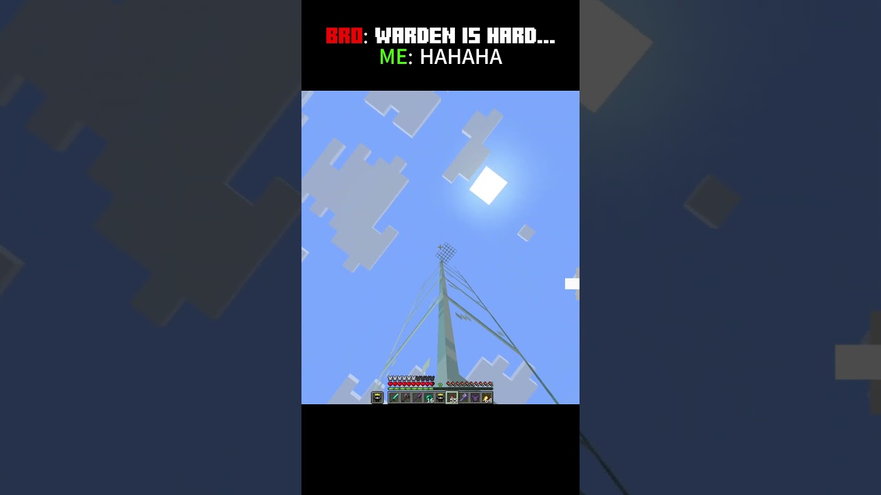 Bro Warden Is Hard...ме НАНАНА. 💀 #minecraft #shorts #minecraftshorts
