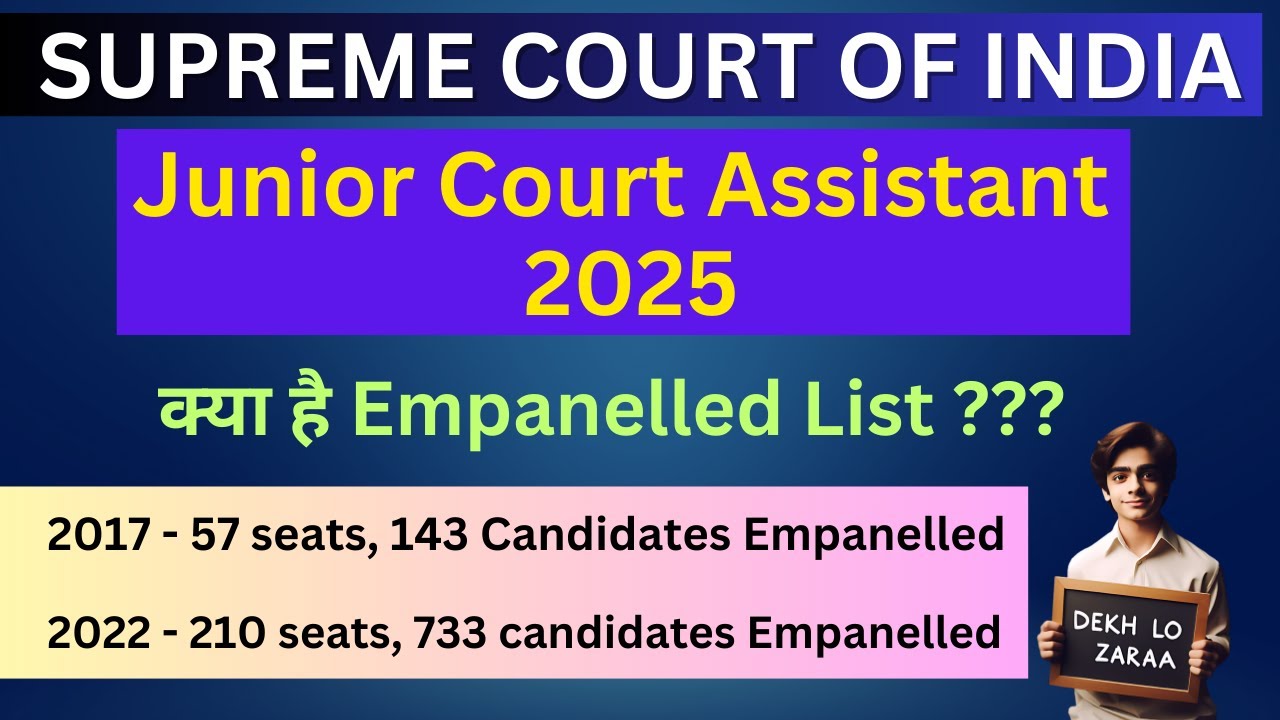 Supreme Court Junior Court Assistant | What is Empanelled List? 2017, 2022 Empanelled list Explained