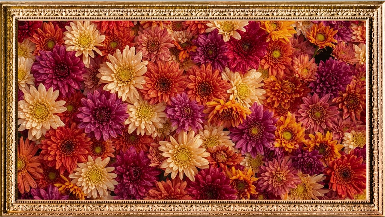 Autumn Chrysanthemum Garden | 2 Hour 4K TV Art