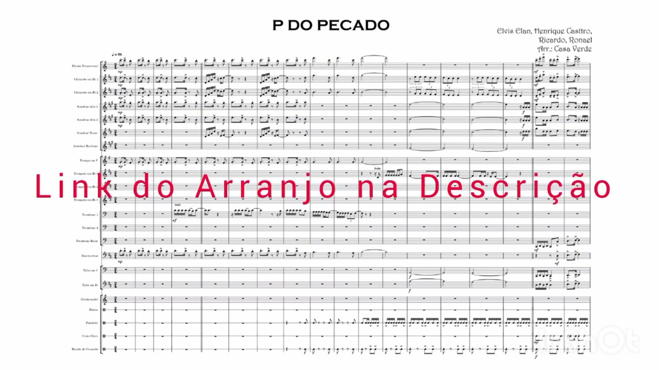 Grupo Menos é Mais, Simone Mendes - P do Pecado (Partitura Arranjo Banda Musical/Banda de Música)