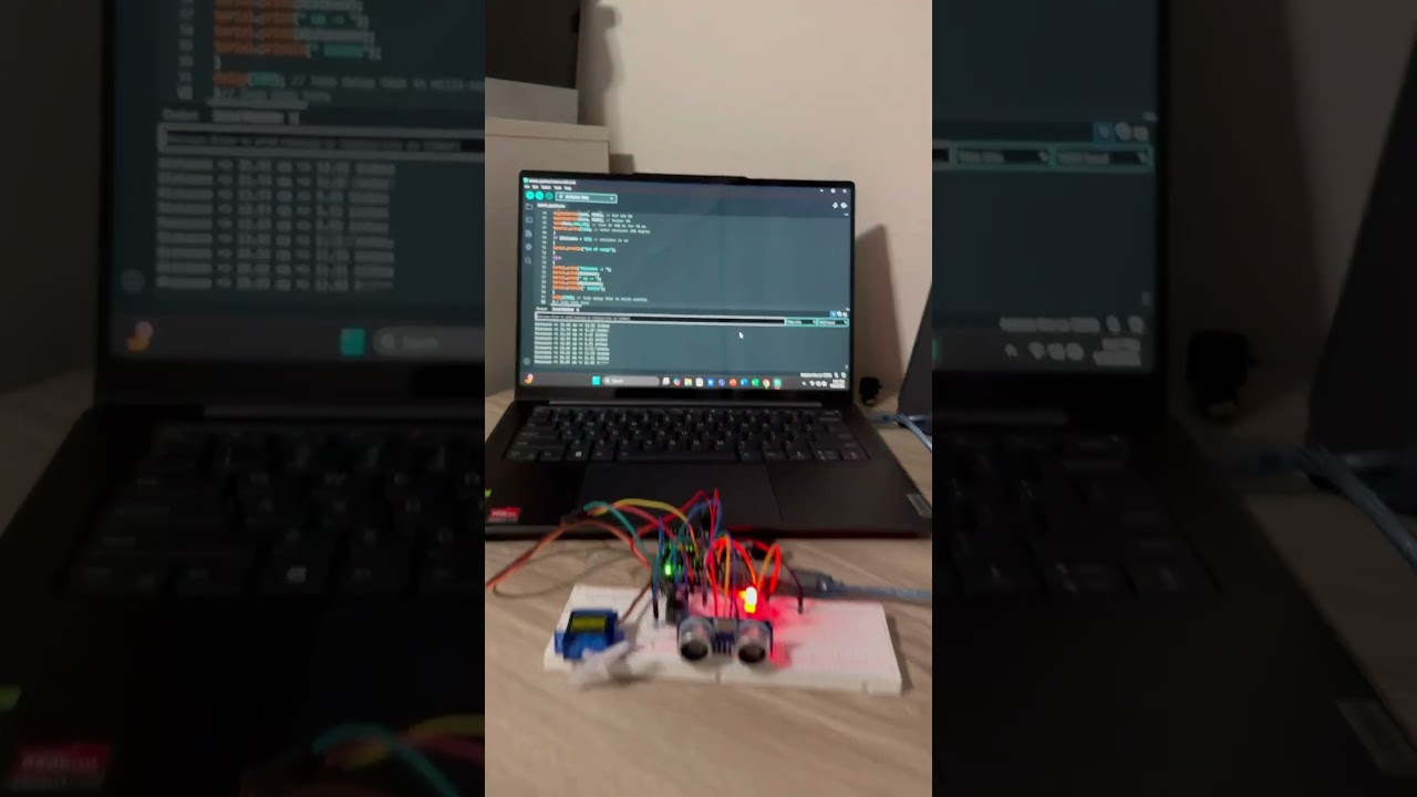 Ultrasonic sensor, buzzer, and servo motor