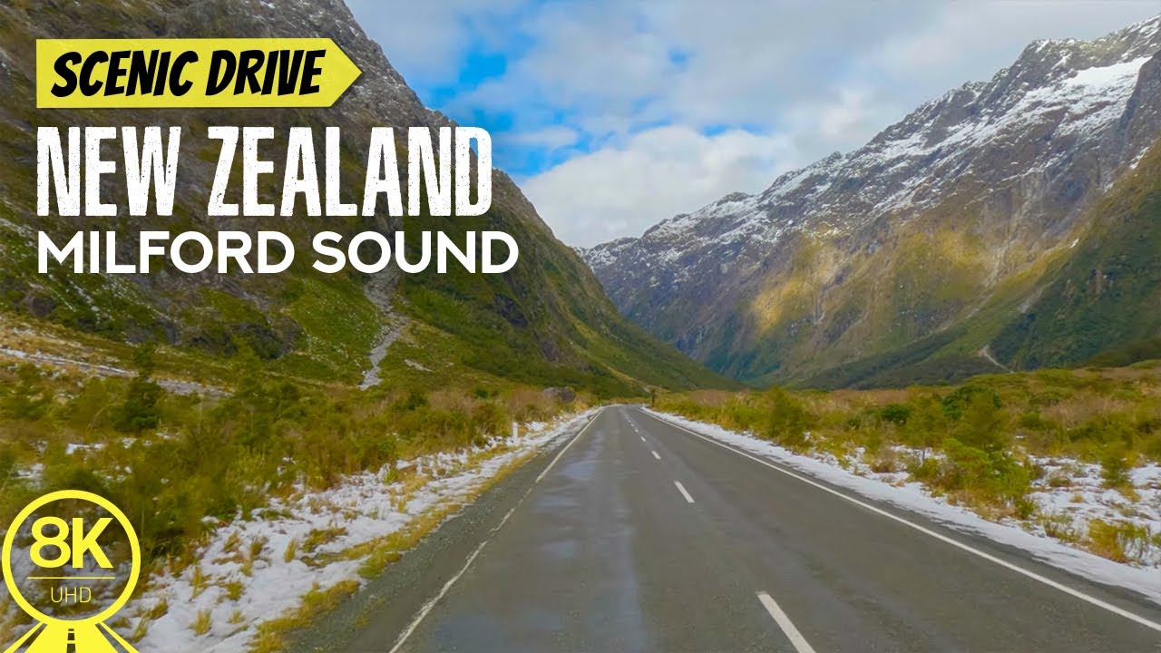 Scenic Roads in New Zealand in 8K HDR - Road Trip to Milford Sounds with Incredibly Beautiful Views
