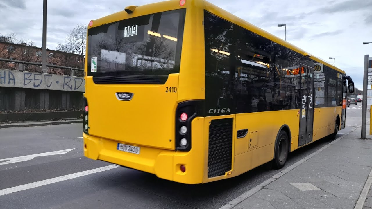 Mitfahrt im kompletten 109E von Hertzallee bis U Jakob-Kaiser-Platz im VDL EN 18 2410